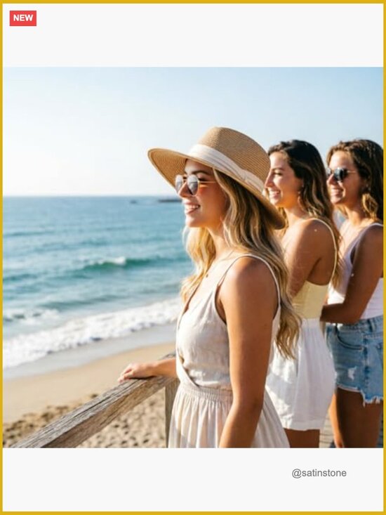 Women Straw Panama Travel Fedora Beach Sun Hat Wide Brim UPF 50+ Foldable main image 4